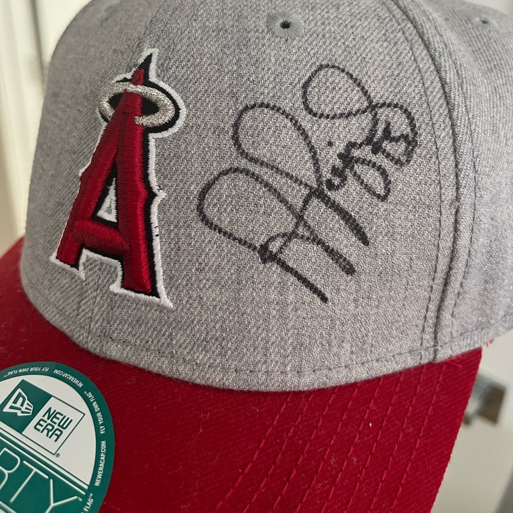 Albert Pujols autographed Angels baseball cap.